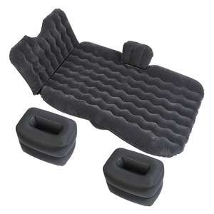 Matelas de voiture gonflable en PVC floqué, lit de voyage pour SUV et berline avec support de tête, bleu - Product Image 4