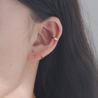 KE4129 Psj, Pendientes de Clip de Plata de Ley 925 Chapados en Oro de 14k y 18k, Sin Perforación, con Circonita Cúbica para Niñas