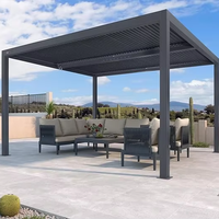 Gazebo de toit de balcon étanche personnalisé pour l'extérieur Pavillon de jardin Pergola à persiennes électrique avec LED Auvent Pergola de jardin en métal