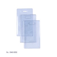 Porte-badge d'identification horizontal rigide en plastique transparent à prix avantageux, avec fente latérale pour carte, durable, pour lanières, vente en gros usine