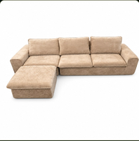 Canapé modulaire sectionnel en L compressé 3+1, emballé sous vide, mousse HR 35kg, canapé en boîte pour projets d'aménagement de salons d'hôtel