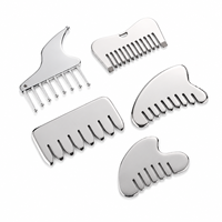 Ensemble de peignes Gua Sha en acier inoxydable, peigne de massage des méridiens, planche de raclage pour le cou et les épaules, outil de thérapie capillaire OEM