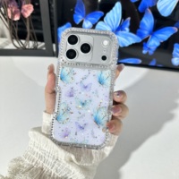 Nouvelle coque de téléphone 2026 brillante avec diamants et paillettes en époxy imprimées pour iPhone 17 Pro Max, 18 Pro, 18, 17, 16 Plus, 16E, 12, 11, XR, XS
