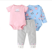 Ensemble 3 pièces barboteuse, veste et pantalon pour bébés garçons, vente en gros