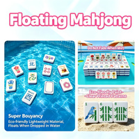 Ensemble de Mahjong flottant américain comprenant des dés blancs, des tuiles de Mahjong flottantes et un tapis flottant, table de Mahjong flottante.