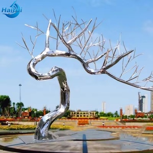 Escultura de Metal Moderna para Decoración de Jardín o Plaza, de Acero Inoxidable, Tamaño Grande, Diseño Artístico - Product Image 1