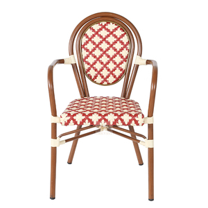 Restaurant Bistro français Fauteuils en <span class=keywords><strong>rotin</strong></span> aluminium Café d'extérieur Chaise en <span class=keywords><strong>rotin</strong></span> Mobilier de jardin - Product Image 3
