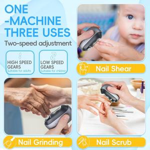 Nouveau coupe-ongles électrique 3-en-1 pour enfants avec veilleuse, rechargeable par USB, et polissoir intelligent pour bébés - Product Image 3
