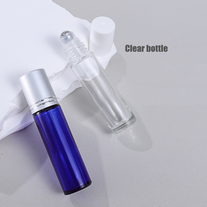 Оптовая продажа, Металлический Стальной роликовый шар, трубка для эфирного масла 10 мл, матовый, прозрачный, синий, янтарный, коричневый, пустой стеклянный флакон для духов - Product Image 3