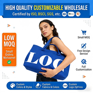 Bolso Tote Grande, Práctico, Moderno y Elegante, con Cierre de Cremallera, Bolso de Hombro Cruzado para Mujer, Plegable, de Poliéster, Tejido en 3D, con Logotipo Personalizado - Product Image 1