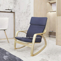 Fauteuil à bascule moderne K/D POANG en bois courbé, structure en bois massif, chaise de loisirs, mobilier de maison, salon, chambre, hôtel, housse amovible