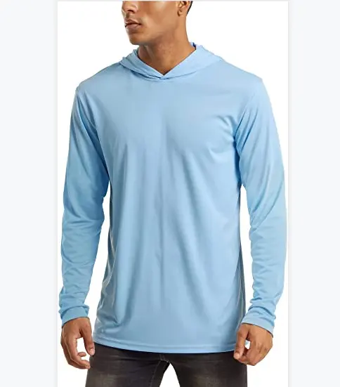 High Quality Custom Design Men's Hooded UPF 50+ Sun Protection Lightweight T Shirts Long Sleeve Athletic Fishing Shirts