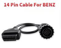 Cable adaptador Premium de 14 pines a 16 pines OBD1 a OBD2 para herramienta de diagnóstico Universal de coche Mercedes Benz
