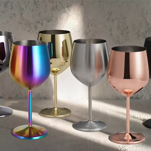 Gobelet en acier inoxydable de style européen avec logo personnalisé, électroplaqué, pour vin rouge, champagne, martini, cocktail, cadeau avec métal - Product Image 1