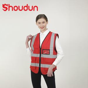 เสื้อกั๊กสะท้อนแสงความปลอดภัยสูงสำหรับผู้หญิงและผู้ชาย ความปลอดภัยสูง มองเห็นได้ชัดเจน มีกระเป๋าซิปด้านหน้า เหมาะสำหรับงานก่อสร้าง - Product Image 2