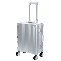 Valise de maquillage en aluminium durable avec motif de bonbons, avec roulettes et lumières