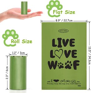 Bolsa personalizable biodegradable para caca de perro con dispensador embalado en rollo - Product Image 2