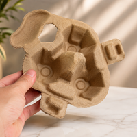 Prêt à expédier : Barquette à œufs en pulpe moulée marron, 100 % biodégradable, empilable, pour œufs de poules élevées en pâturage
