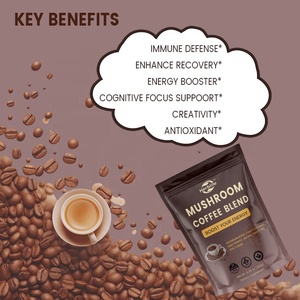 กาแฟผงเห็ดสำเร็จรูปแบบ OEM แบรนด์ส่วนตัว ผสมน้ำมัน MCT เพื่อเพิ่มพลังงาน สมาธิ การย่อยอาหาร และภูมิคุ้มกัน - Product Image 4