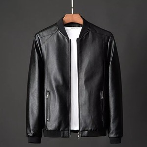 Giacca in Pelle da Uomo alla Moda, Personalizzata, con Colletto Alto, Stile Motociclista, Cappotto Bomber in Pelle - Product Image 6