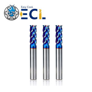 Fraise à queue carrée en carbure monobloc ECL AlTin, 4 cannelures, hélice à 45 degrés, pour centre d'usinage CNC - Product Image 4