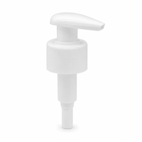 Tête de pompe à lotion en plastique blanc lisse 24/410 28/410 avec verrouillage gauche-droite pour emballage de produits de soin de la peau