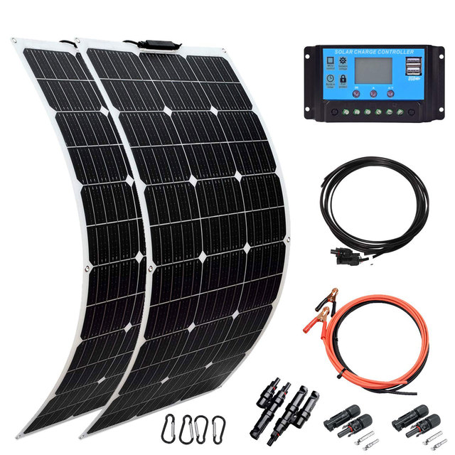 Flexible Solar Panel Semi Flexible Bendable Cell Mono Off Grid Charger Marine RV Cabin Van Car Uneven Surfaces Roof Solar Panels