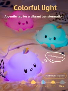 Lampada da Notte Creativa a Forma di Nuvola per Bambini, Regalo per la Mamma, Design Moderno e Minimalista, in Silicone, con Telecomando, Bassa Tensione - Product Image 4