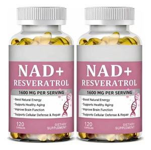 Cápsulas de Resveratrol con NAD+, Impulso de Energía Natural, Suplemento Dietético Antienvejecimiento, 120 Cápsulas Blandas, 2 por Porción - Product Image 1