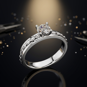 Custom 925 Silver <b>Dainty</b> Stylish Rhodium Plated Brilliant Cut Moissanite Engagement <b>Ring</b> Prong Setting Micro Insert Trendy VVS D - Product Image 1