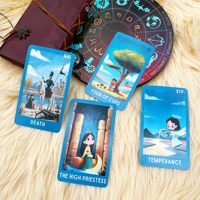 Vente en gros de jeux de tarot personnalisés écologiques en papier, 78 cartes, ensemble de cartes illustrées mignonnes pour la guidance spirituelle, OEM ODM
