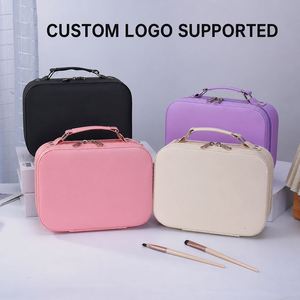Trousse de Maquillage de Voyage Personnalisée avec Miroir LED, Organisateur Cosmétique Personnalisé, Diviseurs Ajustables, Cadeau Unique pour Demoiselle d'Honneur - Product Image 5