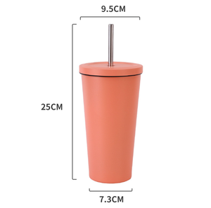 <span class=keywords><strong>Tazza</strong></span> Termica da Viaggio in Acciaio Inox 500ml 17oz con Cannuccia Antigoccia Design Moderno per <span class=keywords><strong>Caffè</strong></span> Freddo e Acqua - Product Image 2