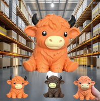 Offre Spéciale – Jouet Squishy Géant Vache des Highlands Jambo – Jouets Souples à Presser Anti-Stress pour le Plaisir et Cadeaux de Noël