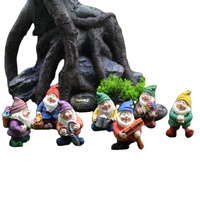 Mini Resin Gnome Set for Plant Pots, Miniature Fairy Garden