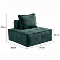 Canapé modulaire sectionnel compressé sous vide, canapé paresseux tout en mousse capitonné et détachable pour salon, appartement, mobilier de maison