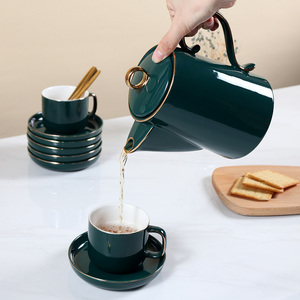 2021 nuovo arrivo all'ingrosso oro Rim <span class=keywords><strong>Set</strong></span> di <span class=keywords><strong>6</strong></span> confezione regalo tazza <span class=keywords><strong>Set</strong></span> da tè in ceramica <span class=keywords><strong>Set</strong></span> da tè in vendita - Product Image 1