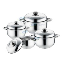 8pcs Casseroles-ustensiles de cuisine Vente Chaude Casseroles Professionnelles Ensemble Pot En Acier Inoxydable Plat Ensemble Couvercle En Verre