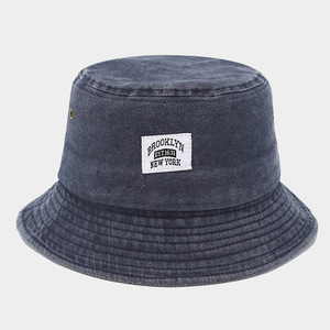 Bán Buôn Cổ Điển Denim Rửa Sạch Bông Ngư Dân Xô Hat Brooklyn Vá Nhãn Có Thể Đảo Ngược Tùy Chỉnh Thêu In Câu Cá Đảng - Product Image 6