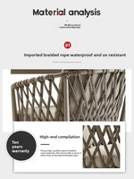 Ensemble table et chaises d'extérieur empilables en alliage d'aluminium nordique avec pieds coniques pour villas, jardins, hôtels, maisons d'exposition, repas de loisirs