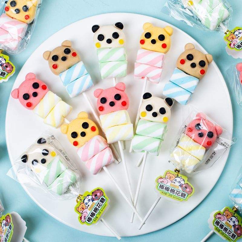 Snowy Mochi 3D Animal Shaped Fruity Marshmallow Lollipops Cute Cartoon ...