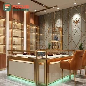 High Visibility Jewelry Display Counter Wood <b>Frame</b> Mall Counter Display Cabinet - Product Image 2