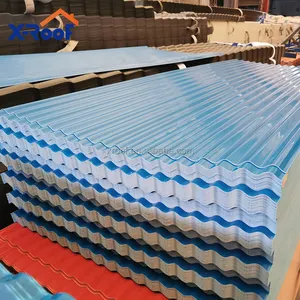 热卖红白蓝定制工业波纹梯形塑料材料ASA聚氯乙烯屋面瓦屋顶板