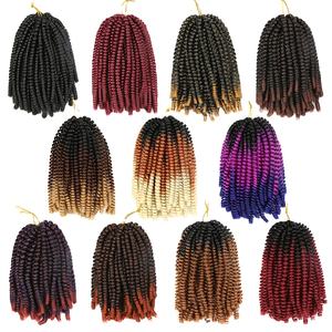 Estensioni per capelli sintetiche ricce pre-looped a 60 fili, 11 colori, per intrecciatura, <span class=keywords><strong>trecce</strong></span> ombre, twist a molla all'uncinetto - Product Image 5