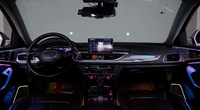 Pour Audi A6 S6 RS6 C7 2012-2018 : Kit d'éclairage d'ambiance dynamique style fibre de carbone, accessoires de mise à niveau de l'éclairage intérieur