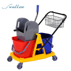 Chariot à serpillière double en plastique 36L <span class=keywords><strong>grande</strong></span> capacité avec système de lavage mains libres pour hôtels, restaurants et centres commerciaux - Product Image 5