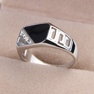 Dripping Oil Man Masculino Jóias Moda Square Alloy Ring para homens - Product Image 5