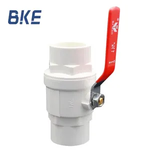 PVC red long iron handle compact UPVC iron handle ball valve