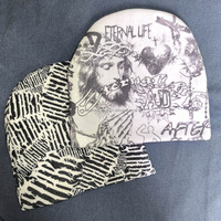 100% polyester colorant produits de sublimation complète Hip Hop Y2k chapeau bonnet tricoté avec logo personnalisé multicolore partout impression numérique