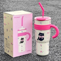 Gran oferta, taza aislada de paja de acero inoxidable de gran capacidad, taza Big Mac, taza Ice King, taza de agua, tapa de pared de acero inoxidable duradera